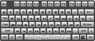 Russian on screen keyboard Layout in size 8