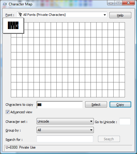 IU2011120677 All Fonts (Private) Character Map